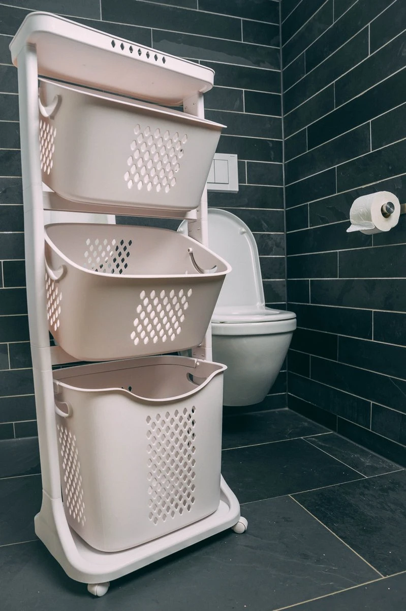 Sens Design Wassorteerder – Wasmand Met 3 Vakken - Op Wieltjes 15 Sens Design Wassorteerder – Wasmand Met 3 Vakken - Op Wieltjes - Afbeelding 15