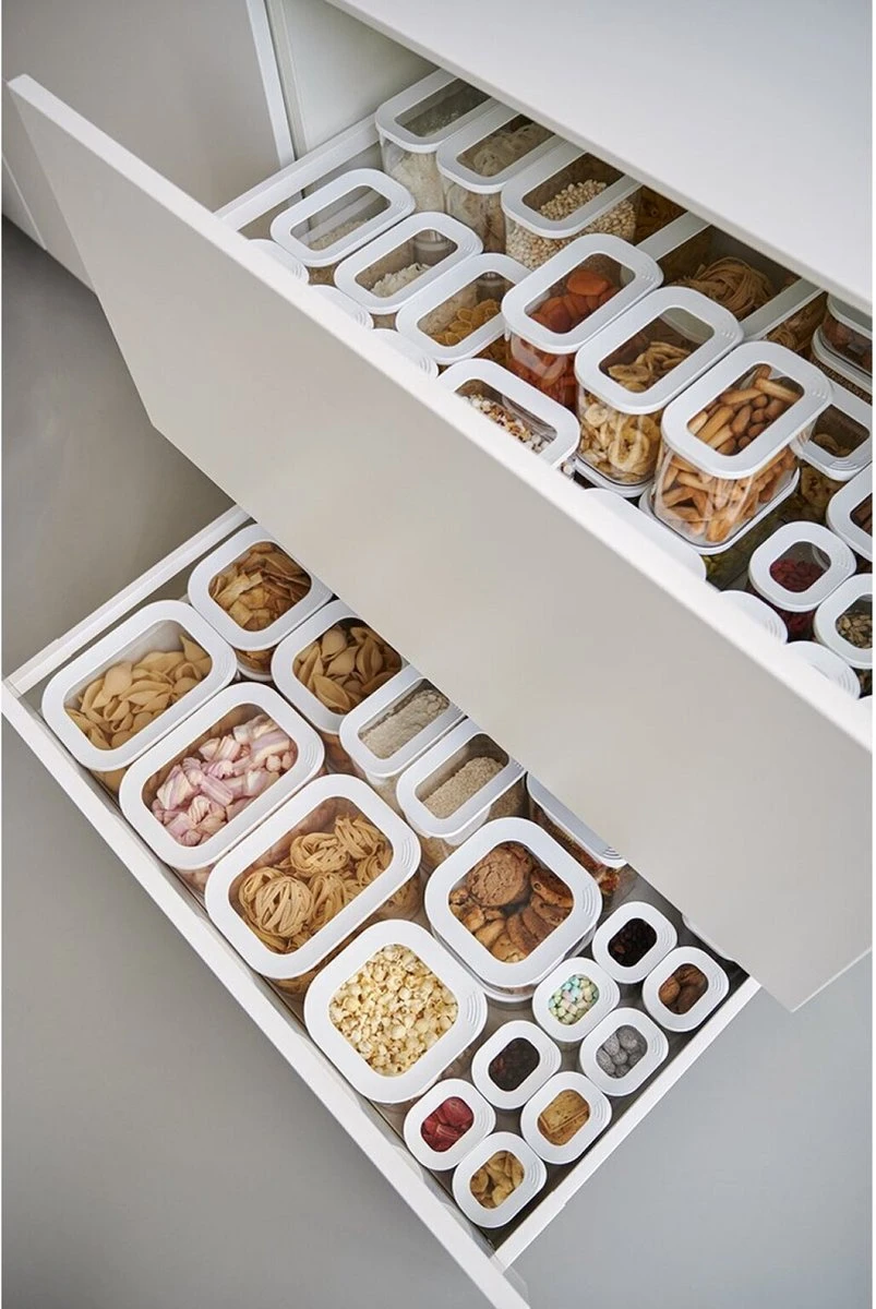 Mepal – Bewaardoos Modula 1000 Ml – Wit –– Voorraaddoos - Bewaardoos Met Deksel – Luchtdicht – Transparant - Stapelbaar 6 Mepal – Bewaardoos Modula 1000 Ml – Wit –– Voorraaddoos - Bewaardoos Met Deksel – Luchtdicht – Transparant - Stapelbaar - Afbeelding 6