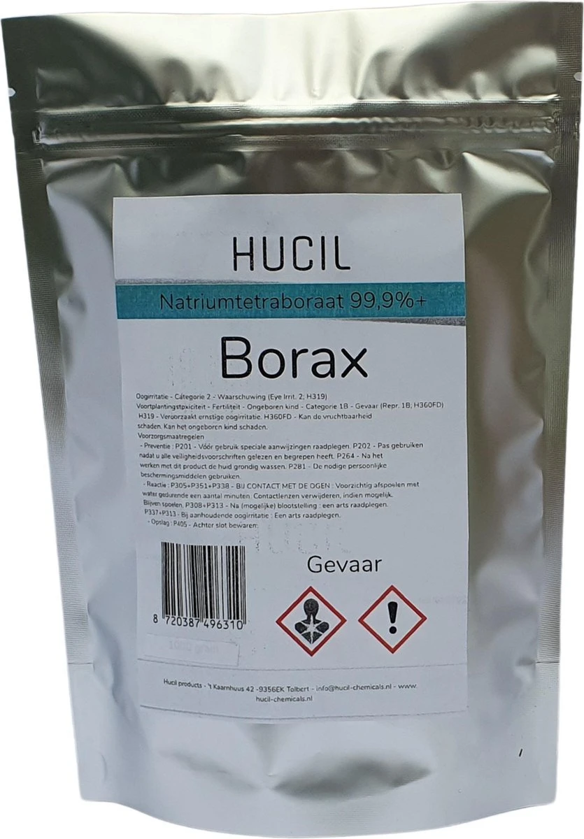 Borax Poeder - Natriumtetraboraat 99,9% + Zuiver - 1kg 1 Borax Poeder - Natriumtetraboraat 99,9% + Zuiver - 1kg
