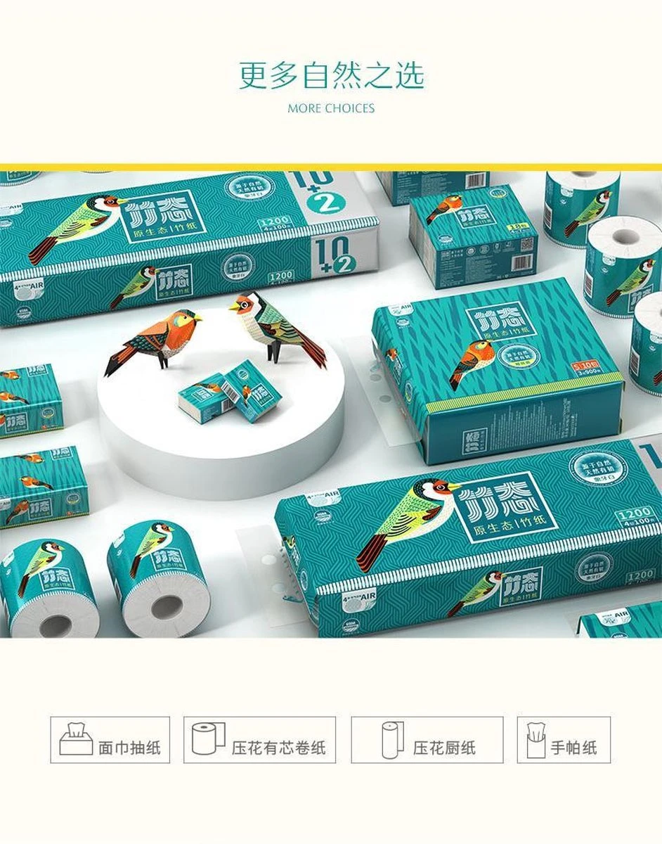 BAMTIME Bamboo Tissues Doos 4-laags Tissues / 90pcs 16box -karton 2 BAMTIME Bamboo Tissues Doos 4-laags Tissues / 90pcs 16box -karton - Afbeelding 2